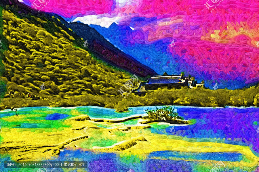 黃龍九寨風(fēng)景畫