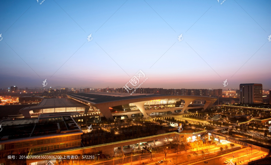 杭州火车东站夜景全景图