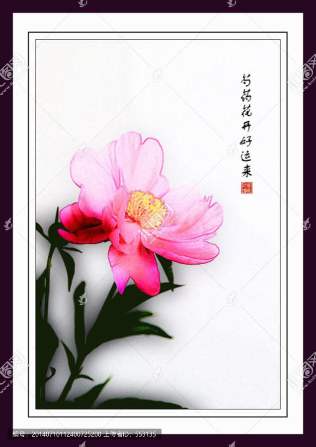 工筆畫芍藥花