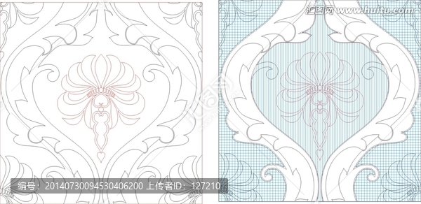 （雕刻矢量圖）角花裝飾畫