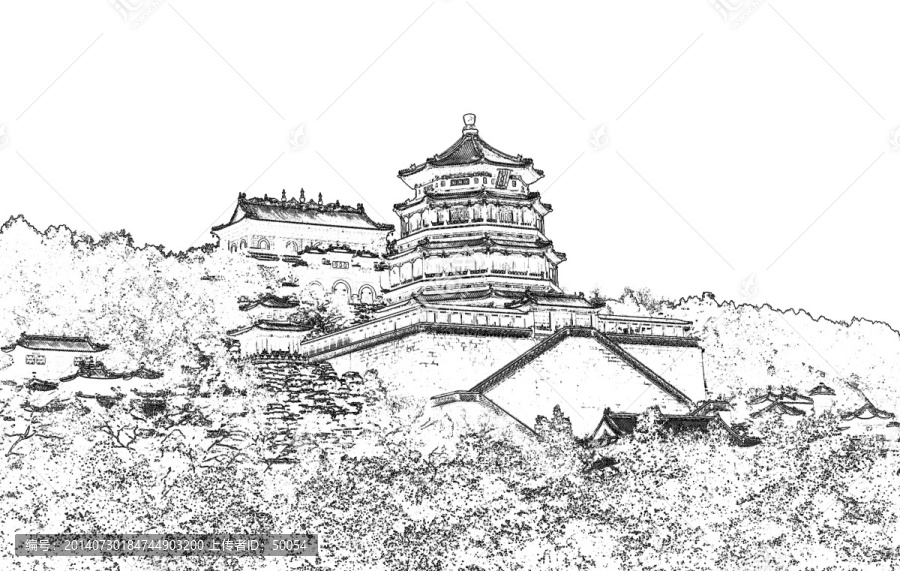 電腦繪畫,頤和園佛香閣