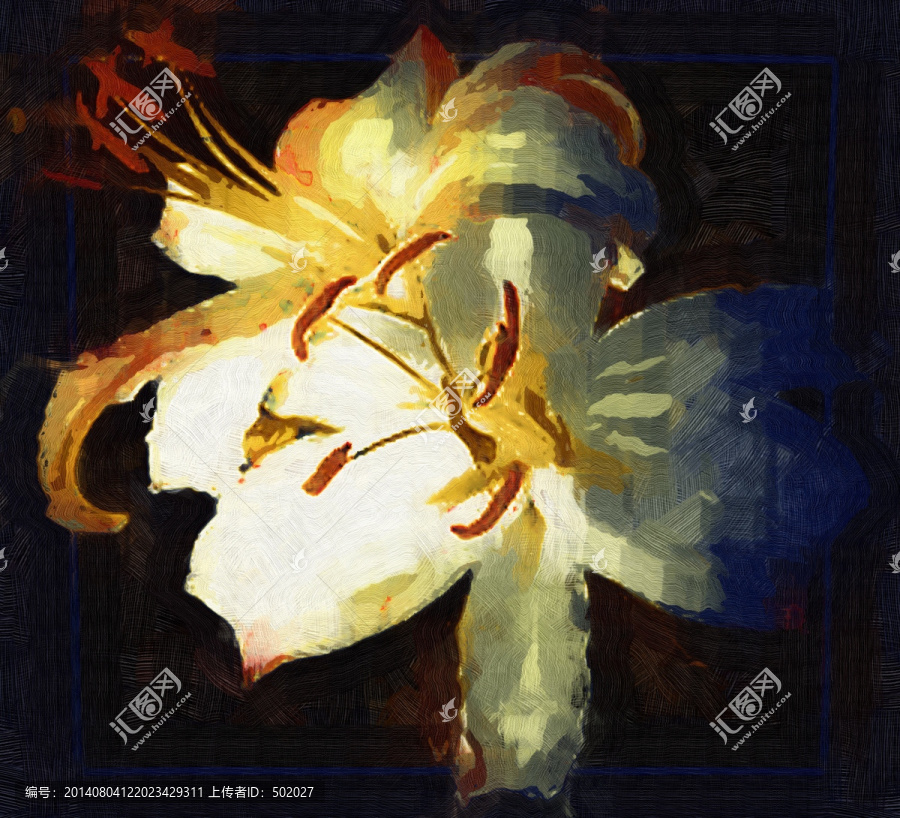 裝飾畫,百合花