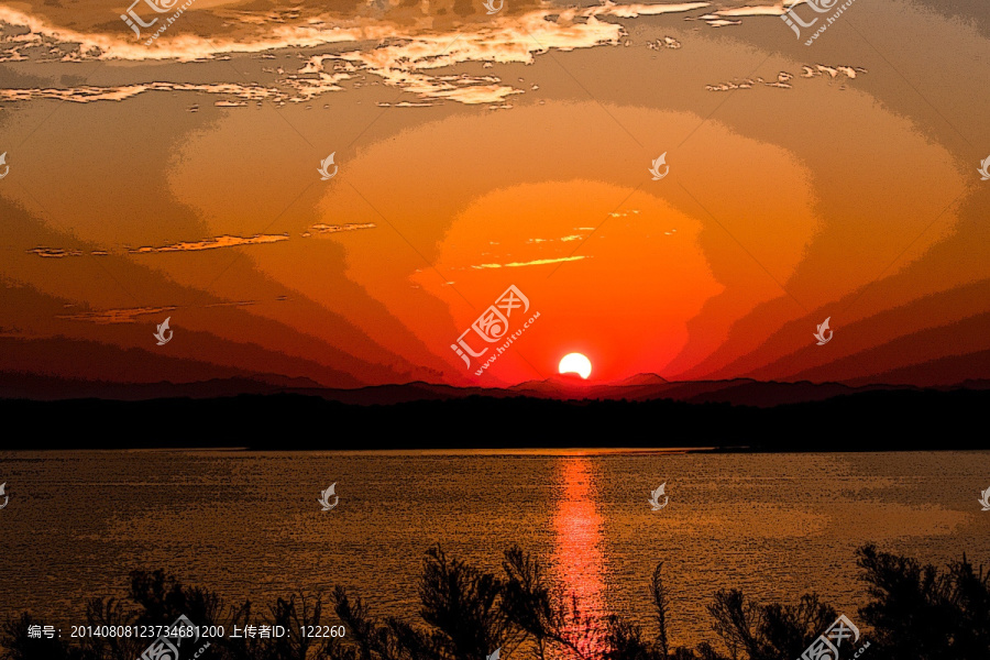 夕陽(yáng)晚霞（不分層）