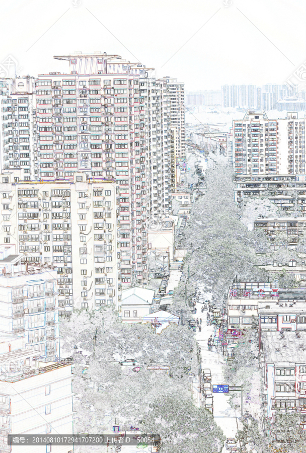 電腦繪畫,都市街景