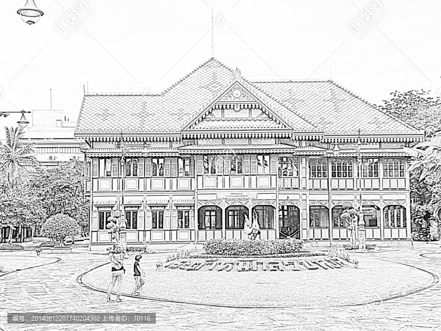 素描泰國(guó)皇宮