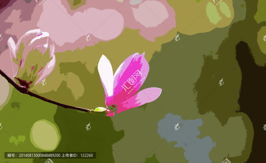 玉蘭,裝飾畫(huà)（不分層）