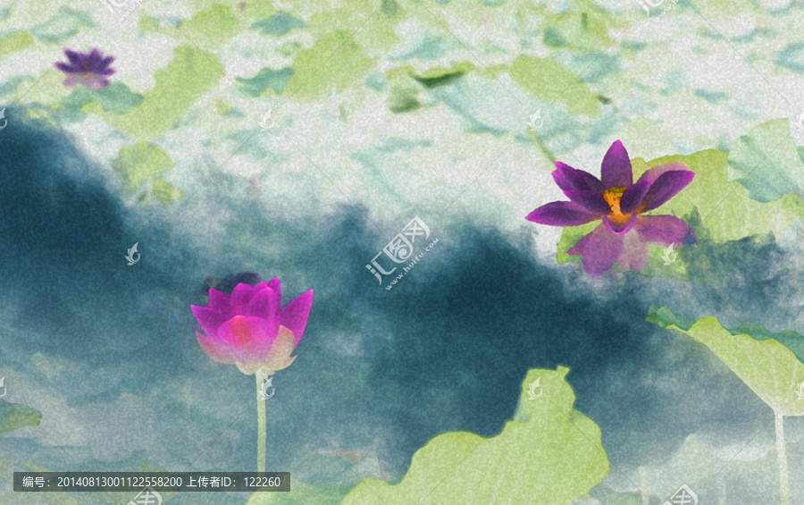 荷花,裝飾畫(huà)（不分層）