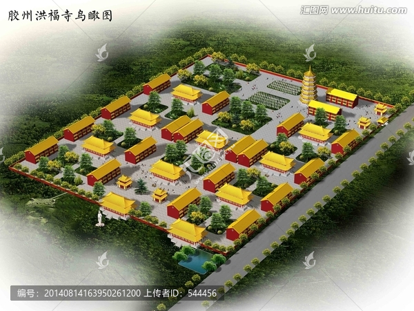 寺廟鳥(niǎo)瞰圖