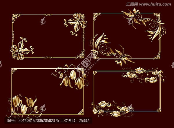 歐式金屬花紋邊框背景展板