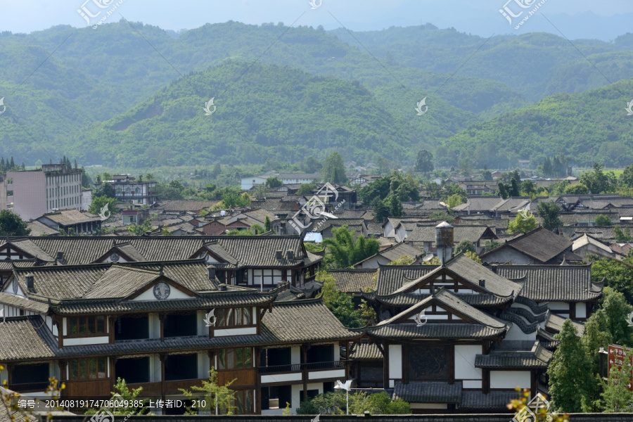 四川平乐古镇俯瞰