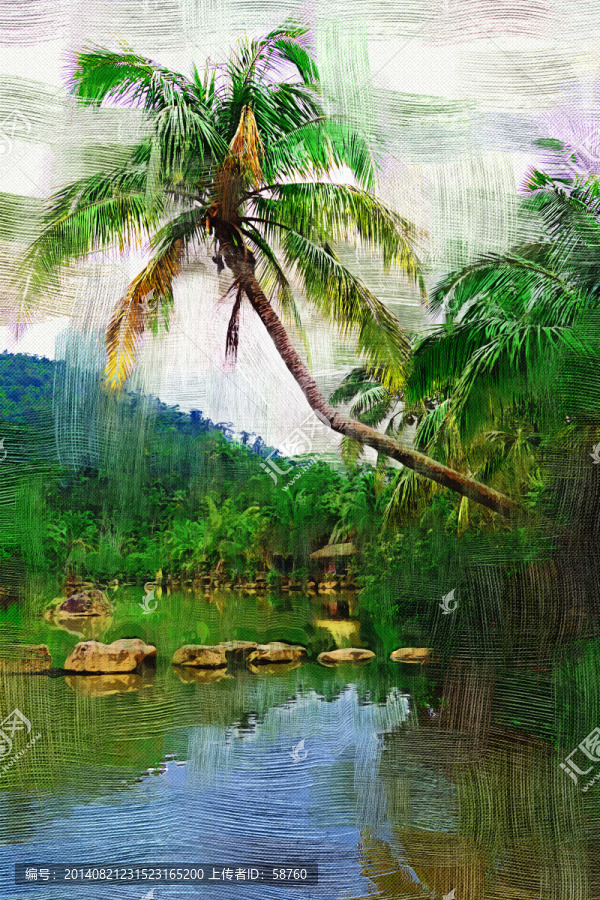 電腦油畫,園林風(fēng)景