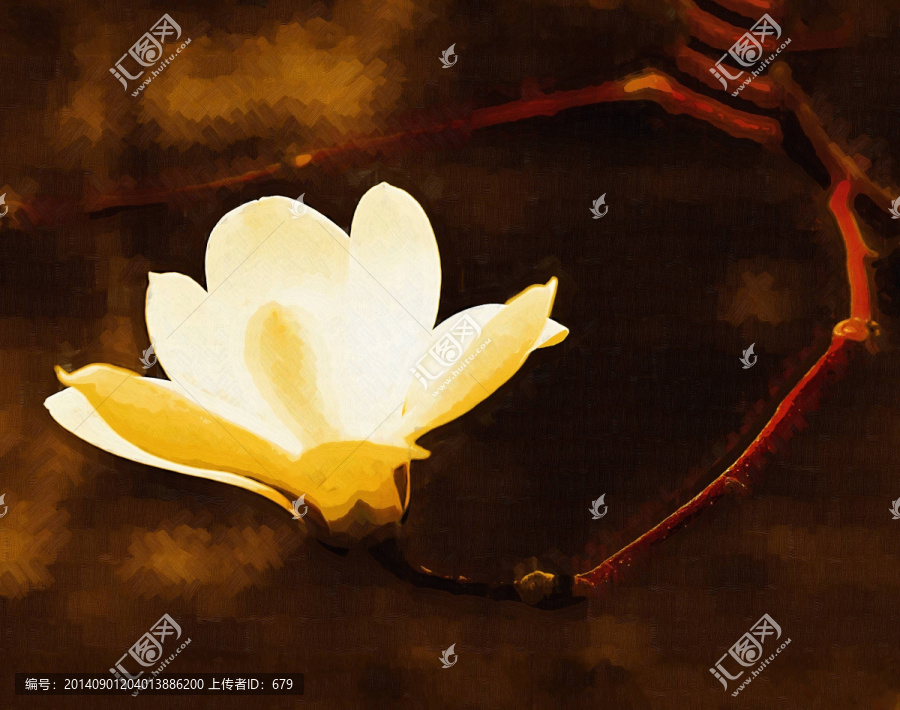 油畫,裝飾畫,玉蘭花