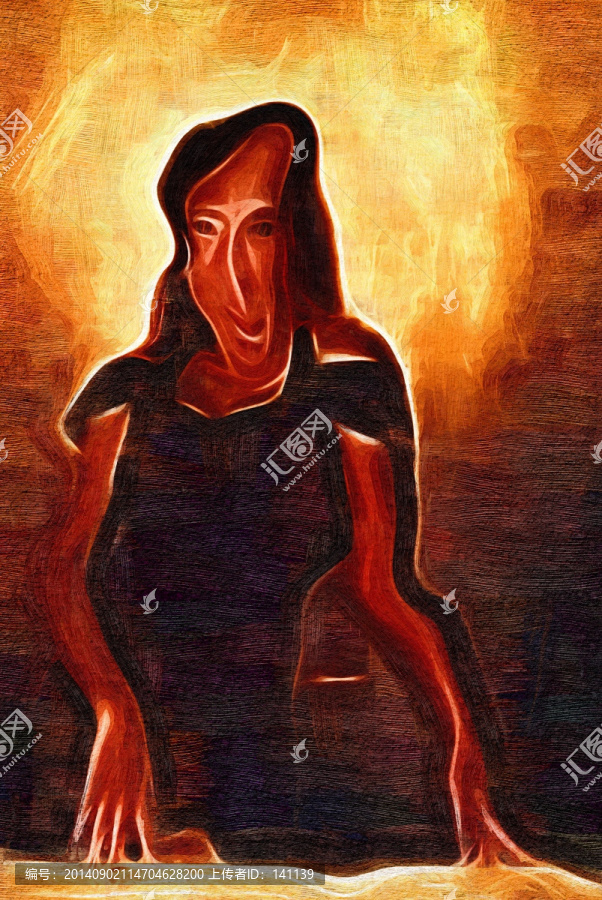 美女油畫,抽象畫