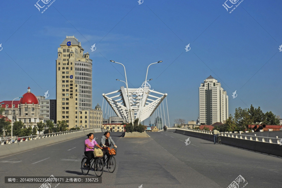 天津进步桥和建设银行大楼