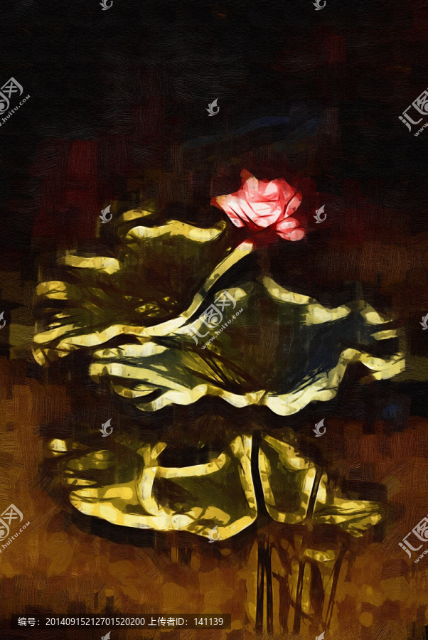 抽象荷花,抽象畫(huà),油畫(huà)