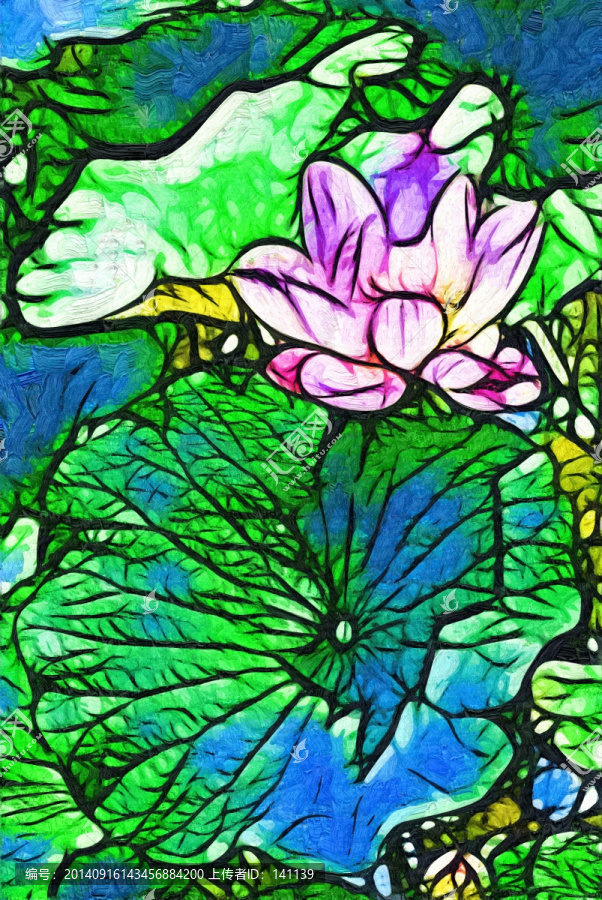 荷花,抽象油畫(huà)