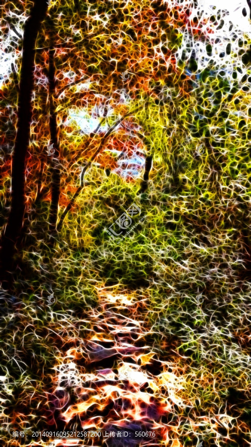 裝飾畫,樹林秋色