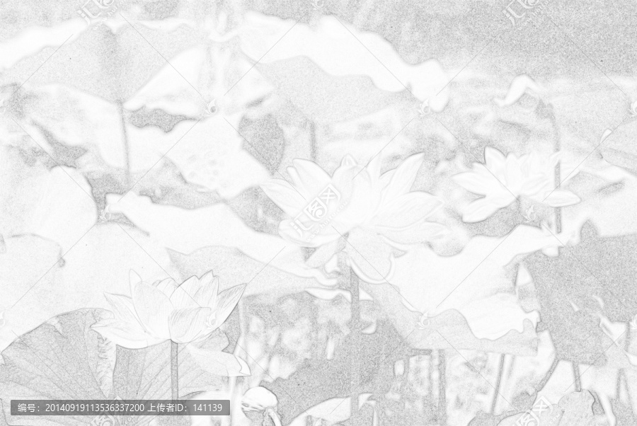 荷花,抽象油畫
