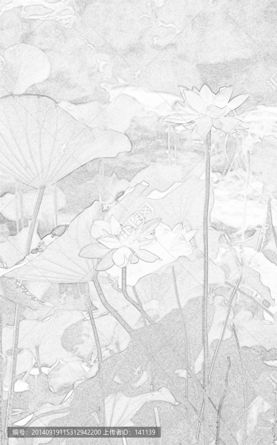 荷花,抽象油畫