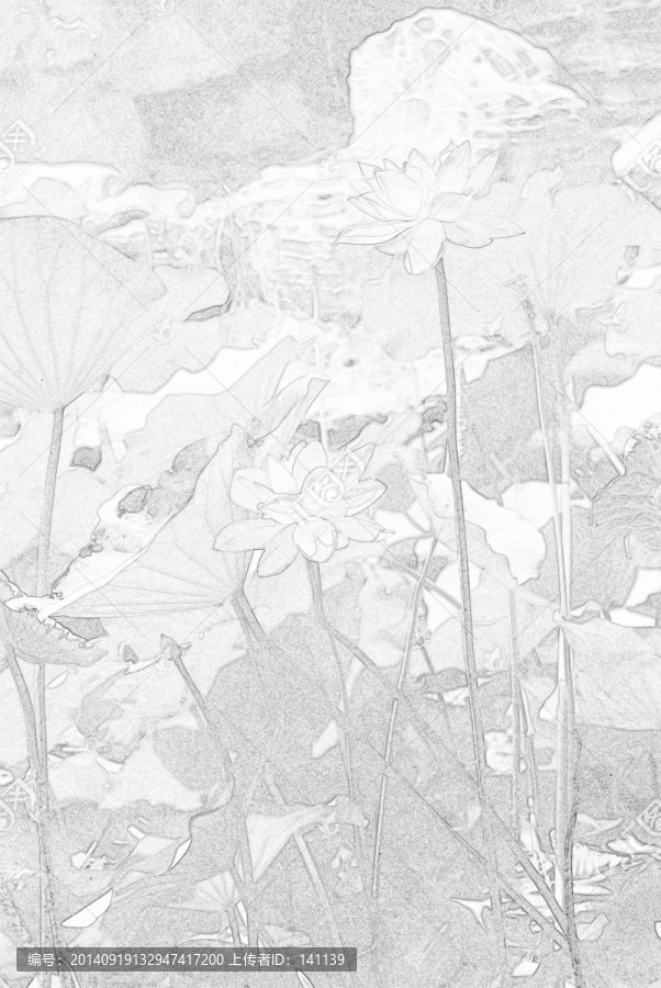 荷花,抽象油畫