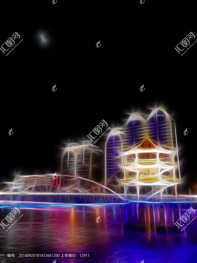 城市夜景,抽象畫