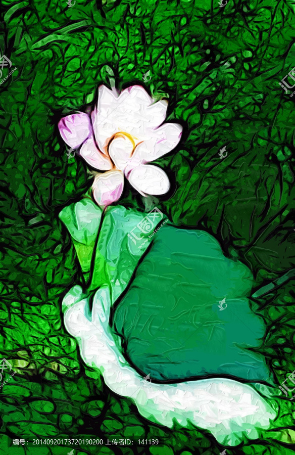 荷花,抽象油畫(huà)