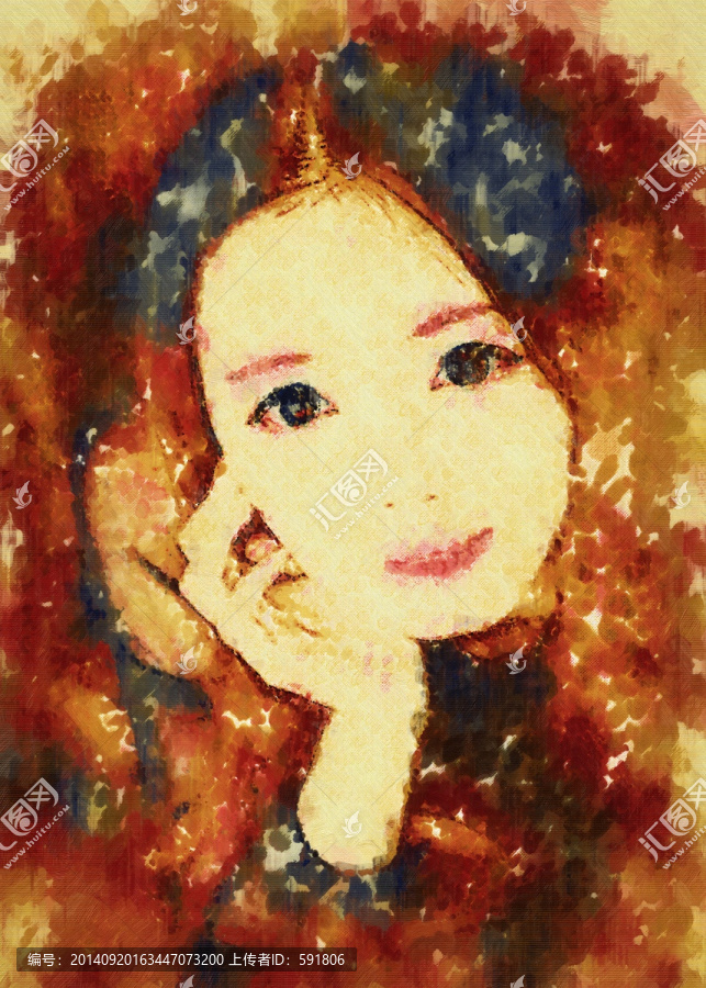 女孩抽象畫
