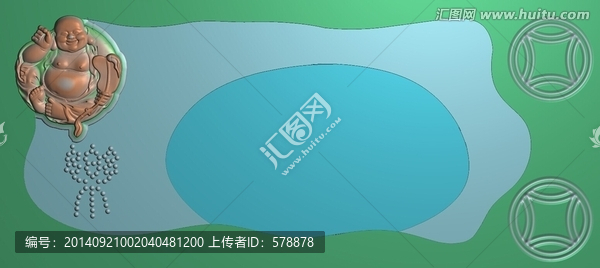 笑佛銅錢茶盤,茶盤圖,精雕圖