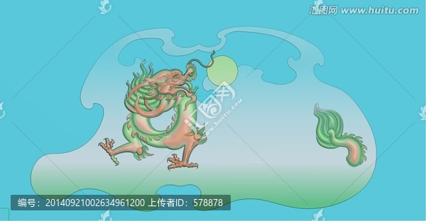 龍茶盤,茶盤精雕圖,灰度圖