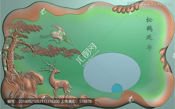 萬客松茶盤,茶盤精雕圖,灰度圖