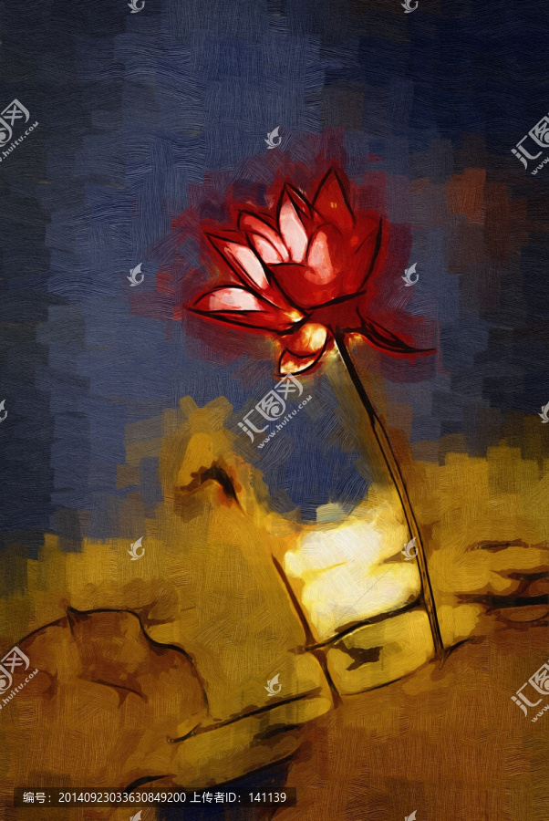 荷花,花卉油畫,裝飾畫