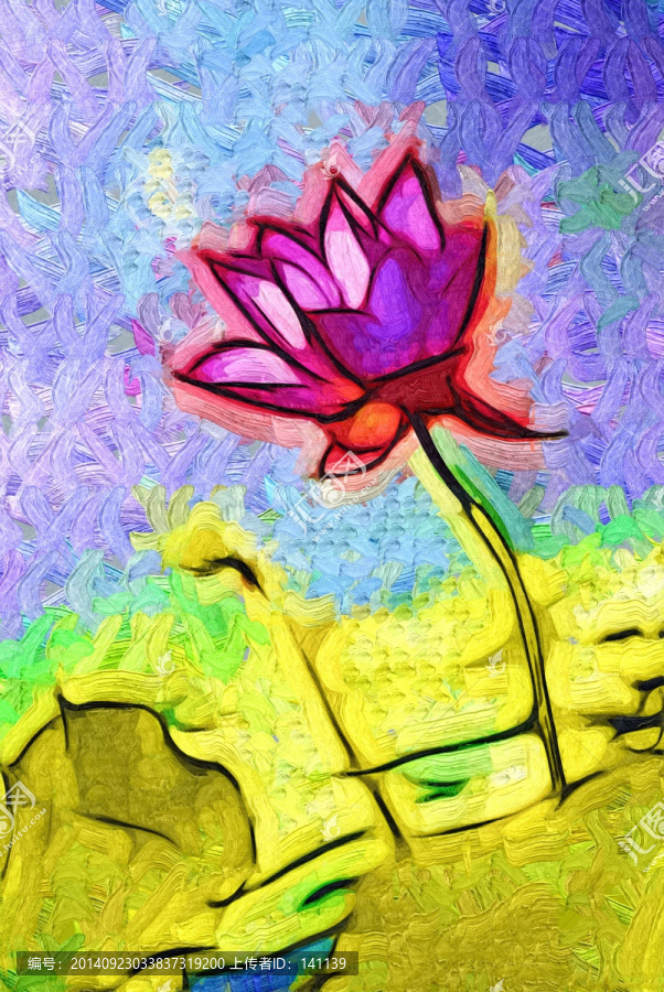 荷花,花卉油畫,裝飾畫