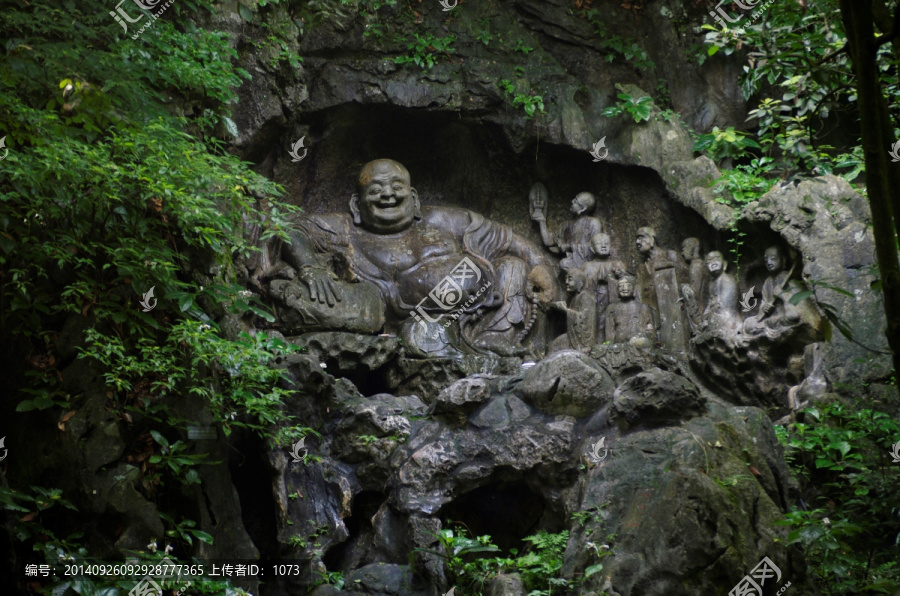 杭州飞来峰经典造像,弥勒佛