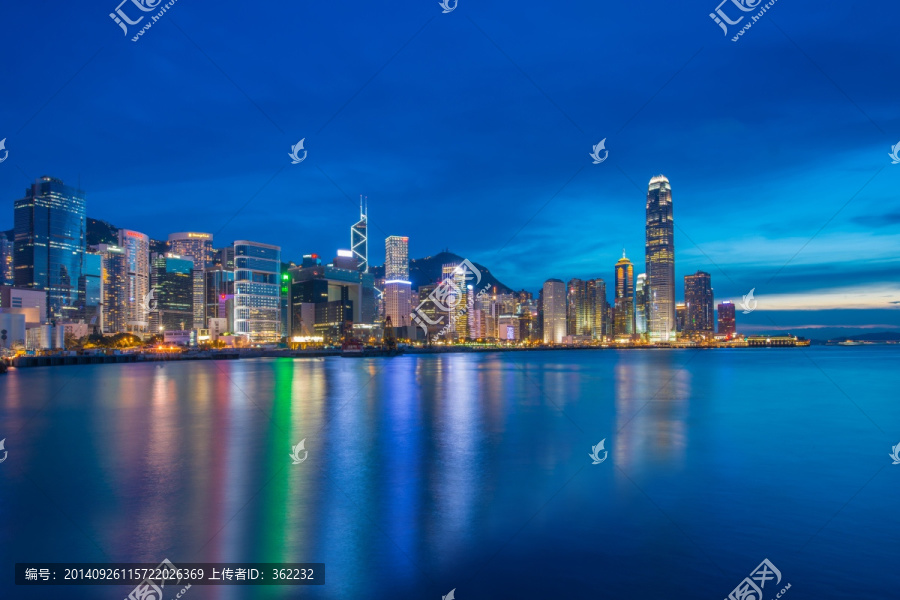 香港夜景,中环,国际金融中心