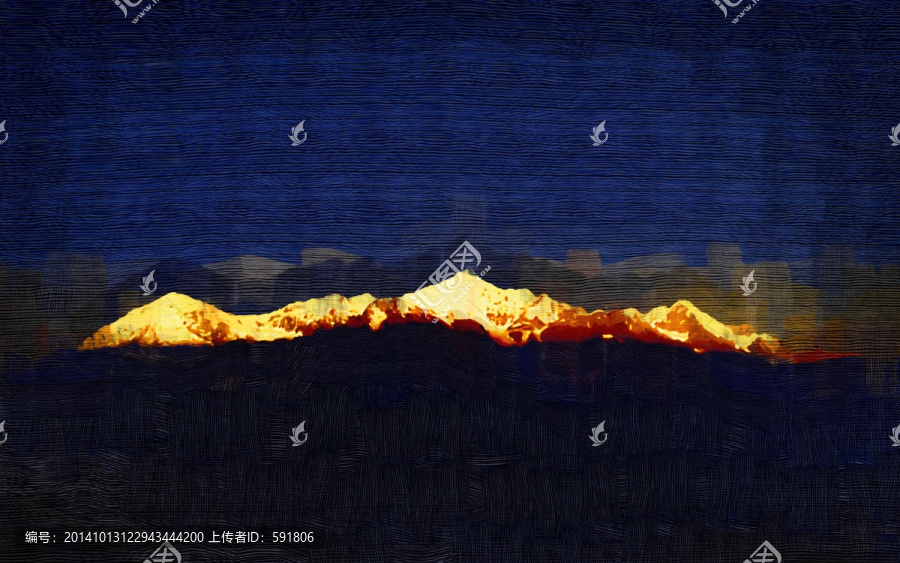 日照金山抽象畫