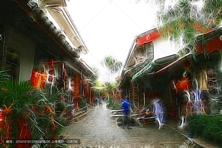 古鎮(zhèn),電腦畫