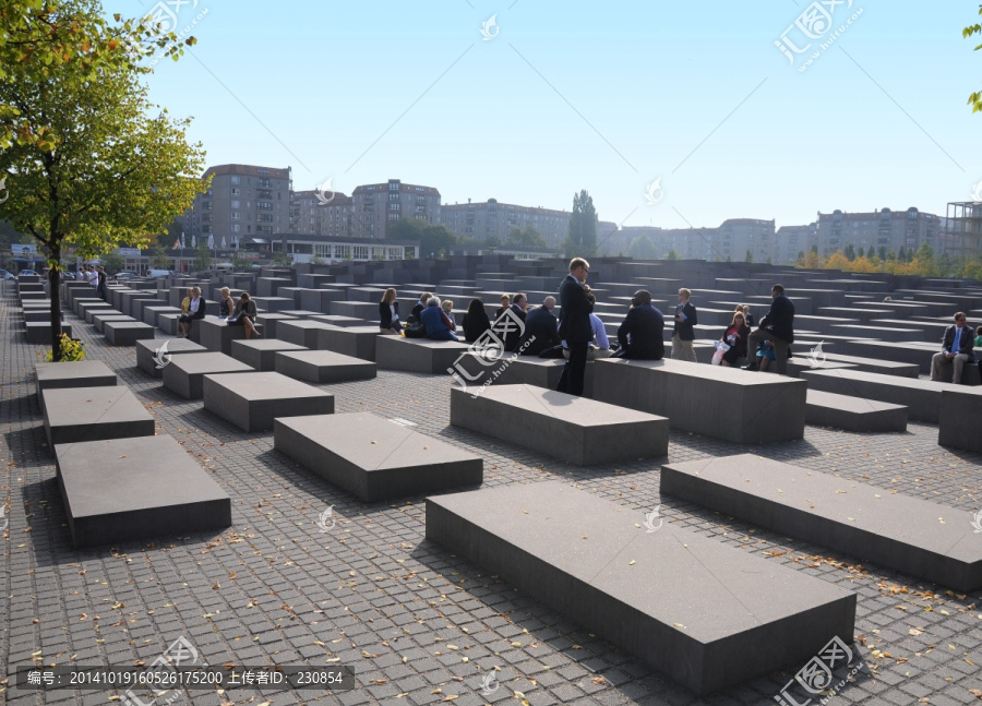 德国柏林街景,犹太人纪念碑