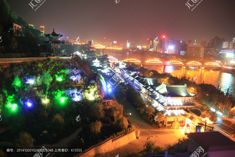 兰州黄河风情线滨河路夜景