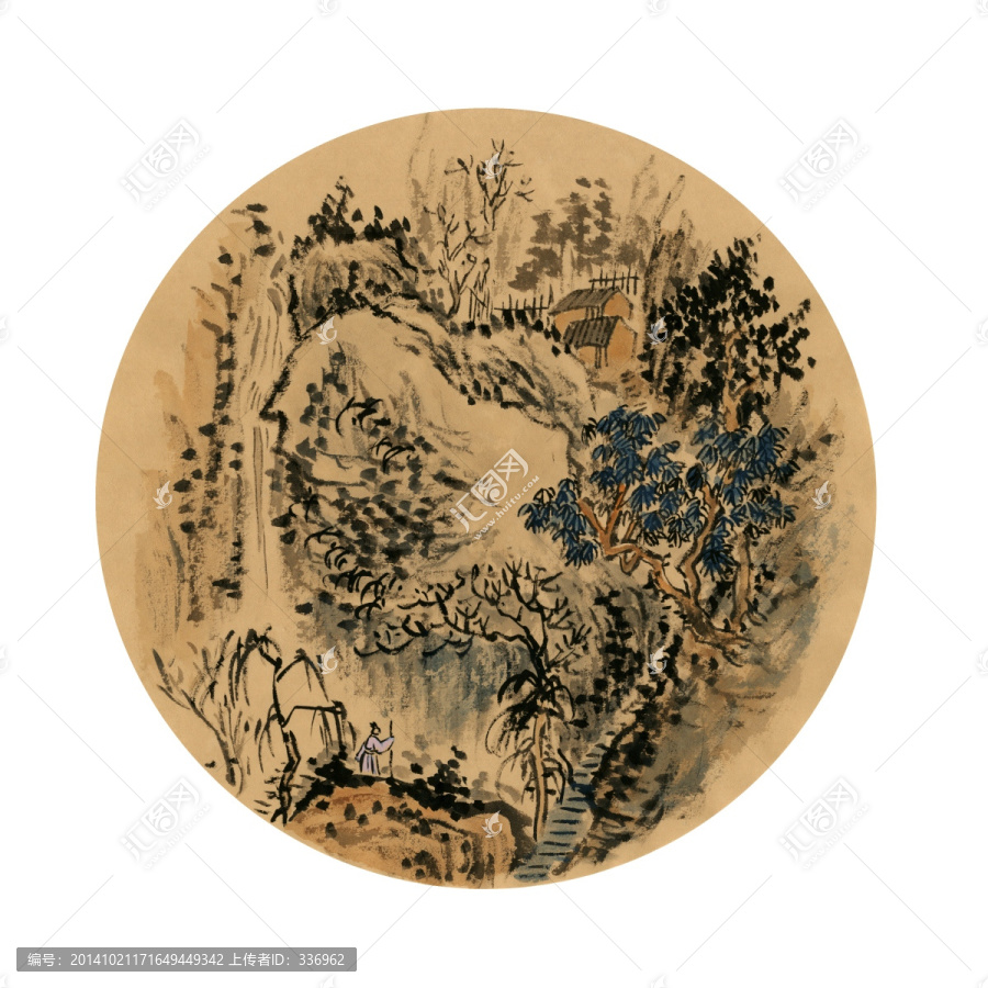 裝飾畫,山水畫,秋山登高圖