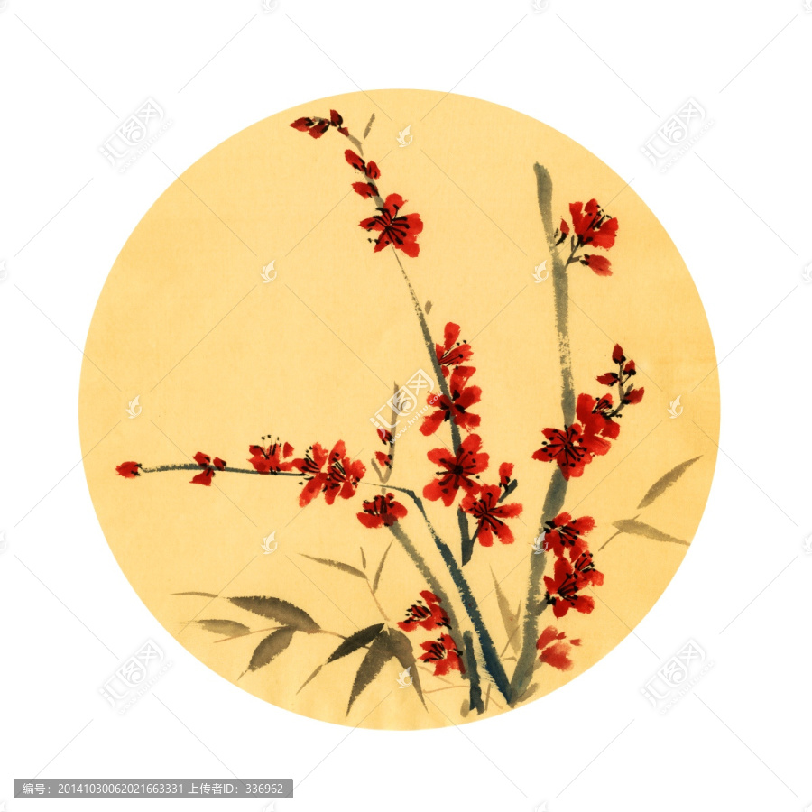 梅花,國畫紅梅花