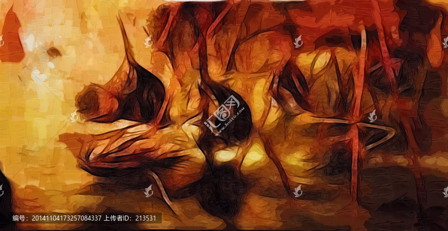 荷花,抽象,印花,無框畫