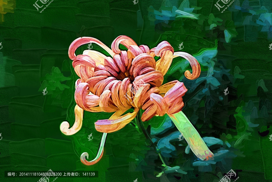 秋菊,花卉油畫,裝飾畫,無框畫