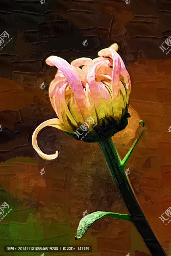 秋菊,花卉油畫,裝飾畫,無框畫