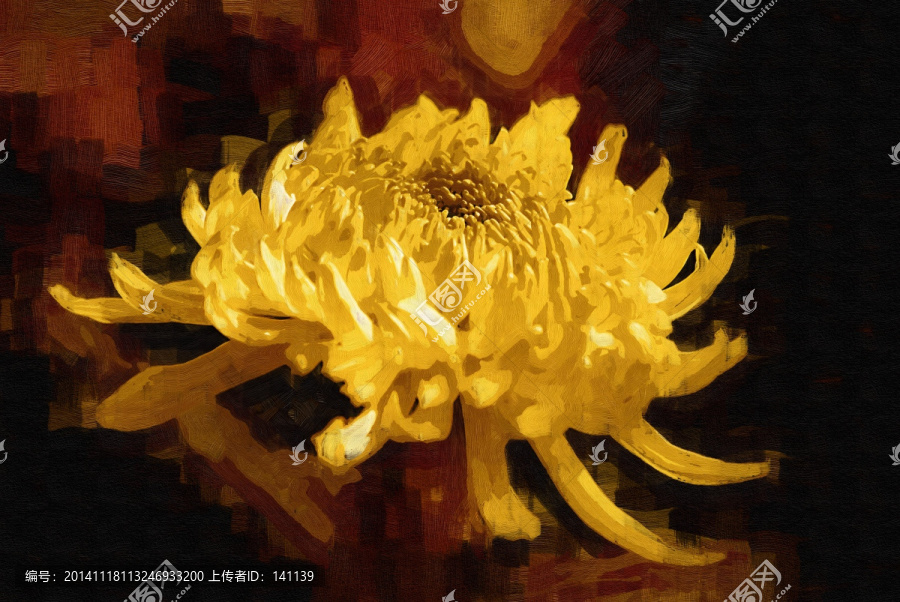 秋菊,花卉油畫,裝飾畫,無框畫