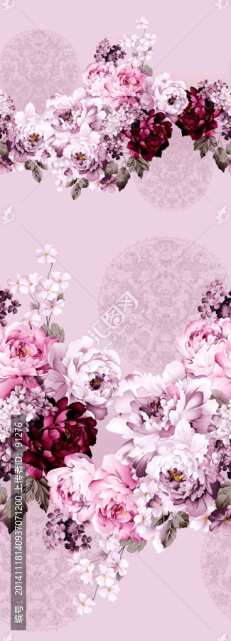 時(shí)尚數(shù)碼印花女裝面料花型未分層