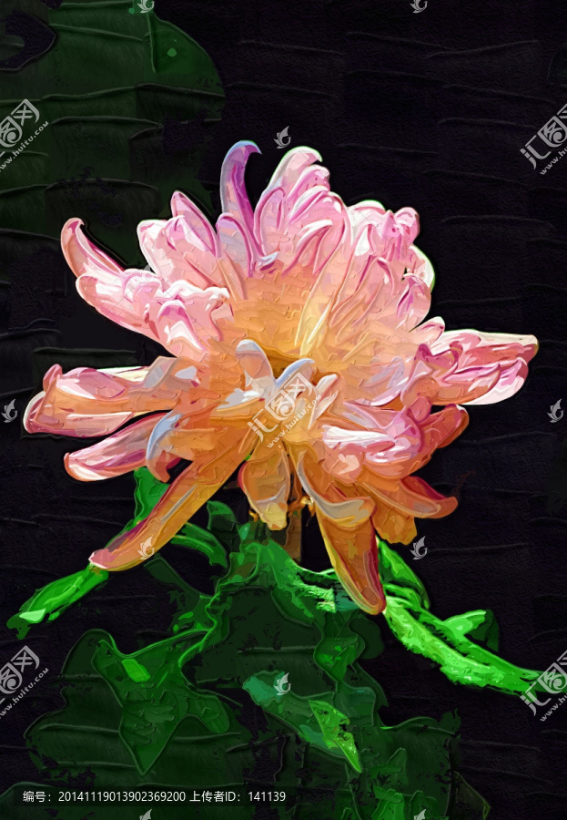 秋菊,花卉油畫(huà),裝飾畫(huà),無(wú)框畫(huà)