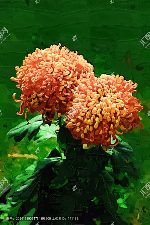 秋菊,花卉油畫,裝飾畫,無框畫