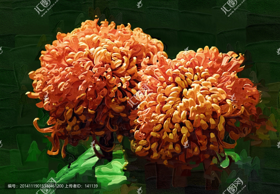 秋菊,花卉油畫,裝飾畫,無框畫