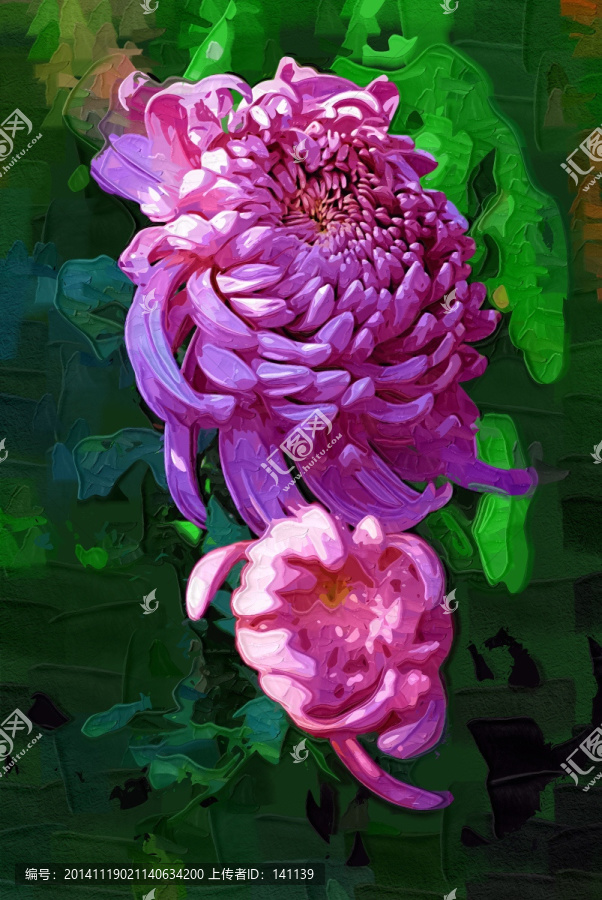 秋菊,花卉油畫,裝飾畫,無框畫