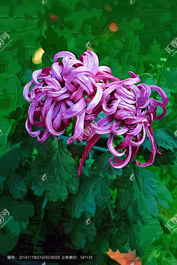 秋菊,花卉油畫,裝飾畫,無框畫